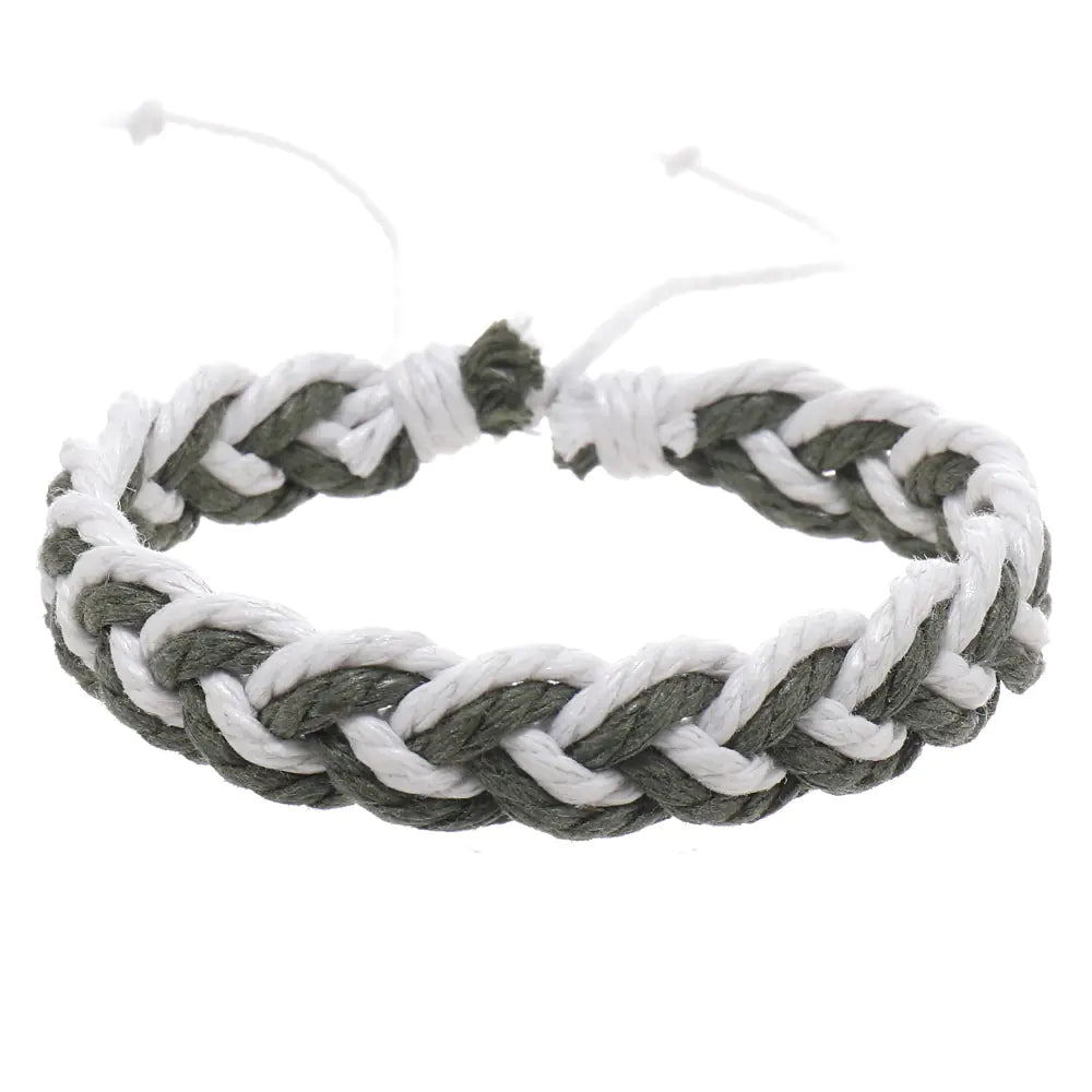 Handwoven Cotton String Bracelet in Artistic Style