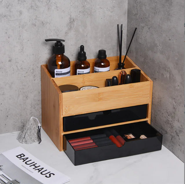 🧼 Bamboo Cosmetic Drawer Storage Box – Roo Approved™ Vanity Upgrade