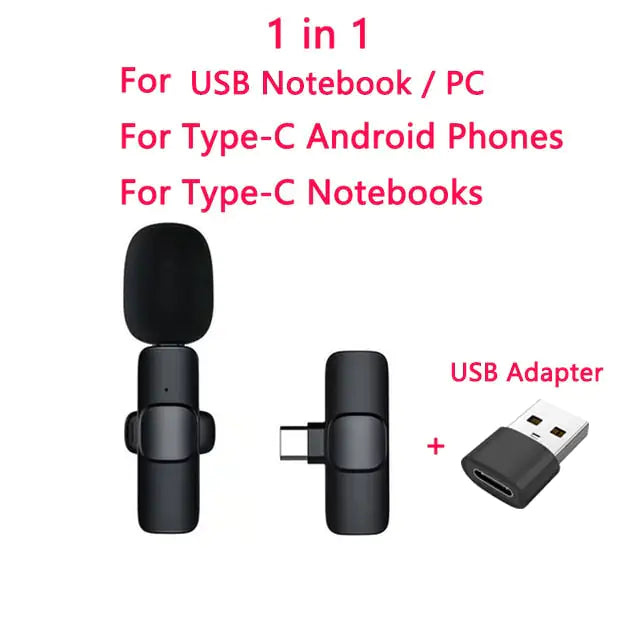 🎤 Upgrade Your Audio Game – Plug & Play Wireless Lavalier Mic