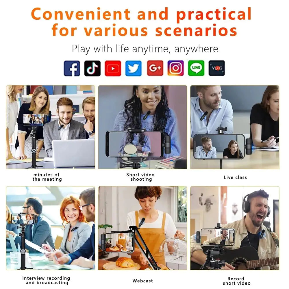 🎤 Upgrade Your Audio Game – Plug & Play Wireless Lavalier Mic